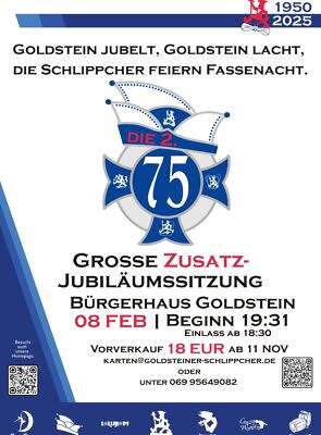 Plakat Zusatz-Jubiläumssitzung Goldsteiner Schlippcher 08.02.2025